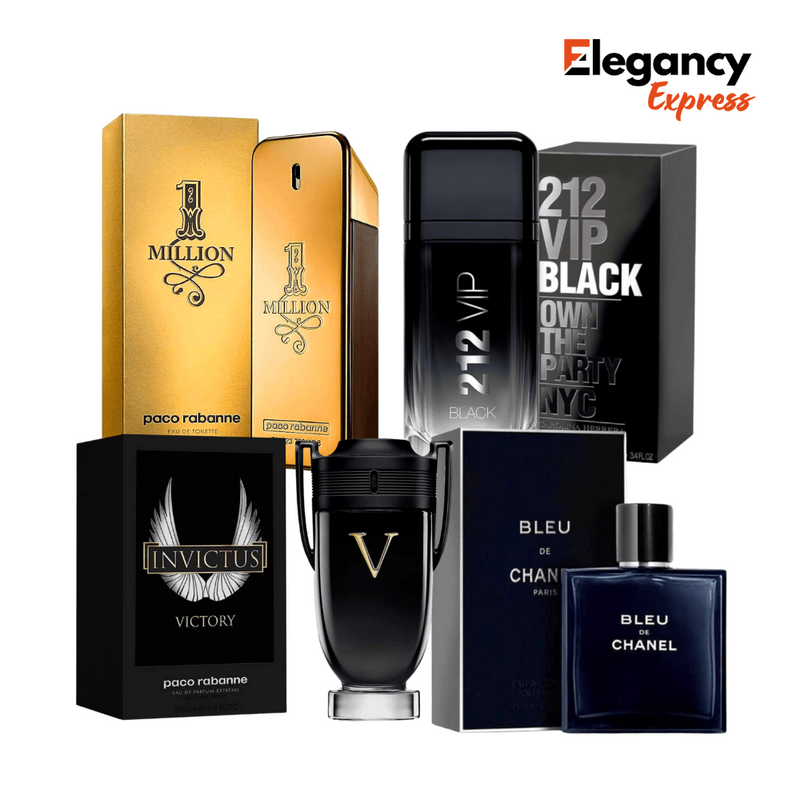 KIT 4 Perfumes Masculinos Importados (100ml) - One Million, 212 VIP Black, Invictus e Bleu [PAGUE 1 LEVE 4]